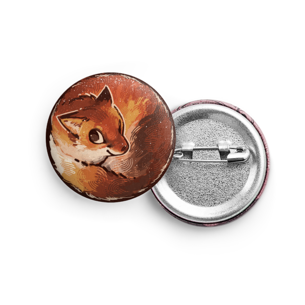 Comfy Fox Button Badge