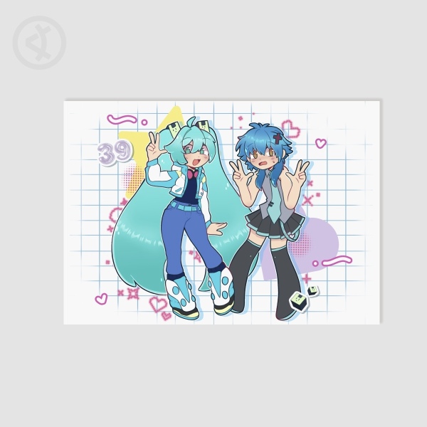 Miku and Aoba poster print, A5