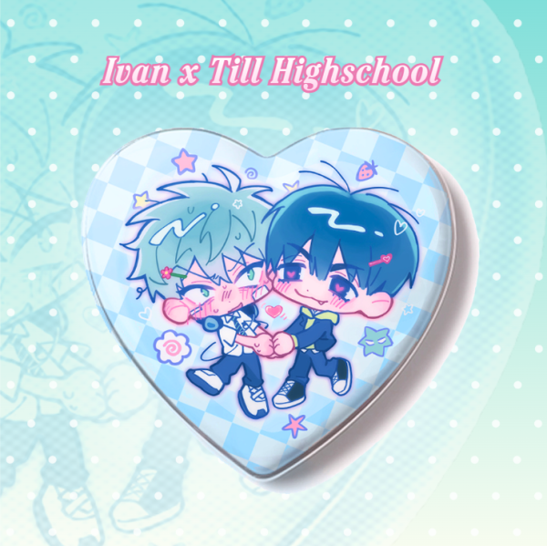 ALNST Ivantill Heart Shape Holographic Badges