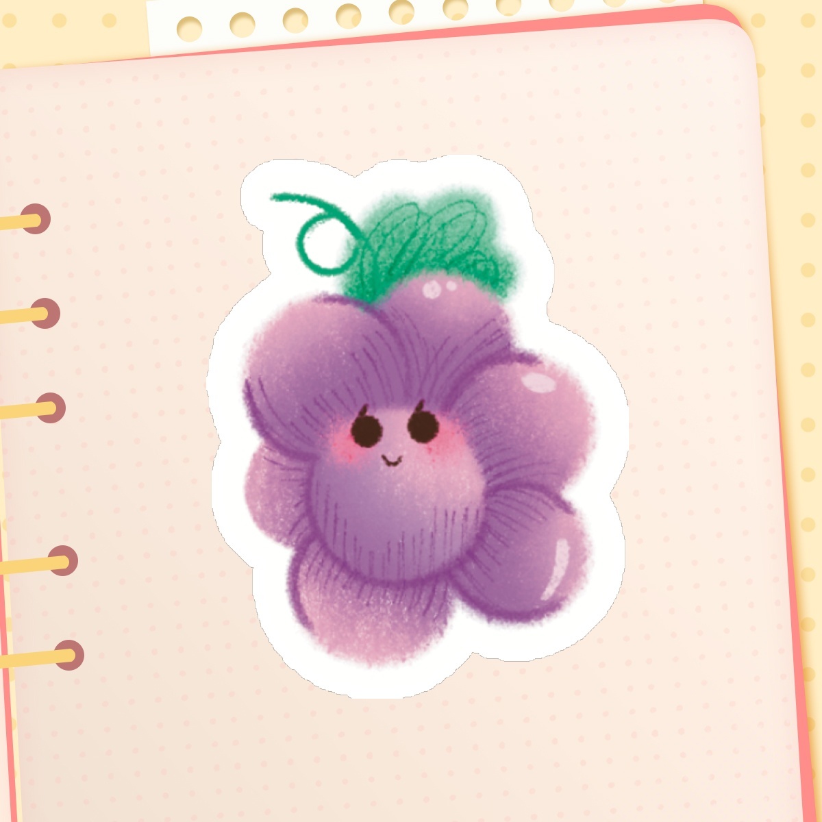 Cute grapes - die cut sticker