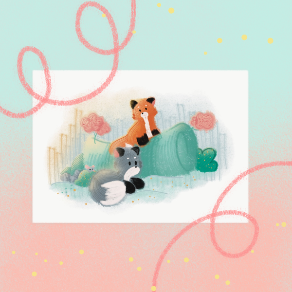 Afternoon amongst foxes - [A5] Poster Print