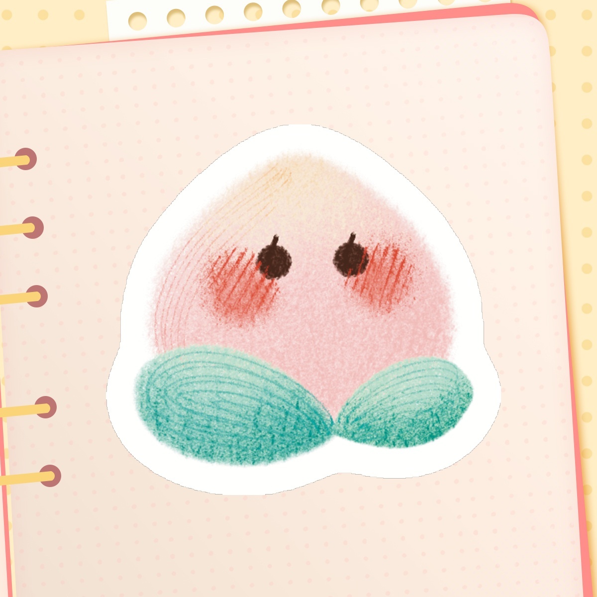 Cute peach - die cut sticker
