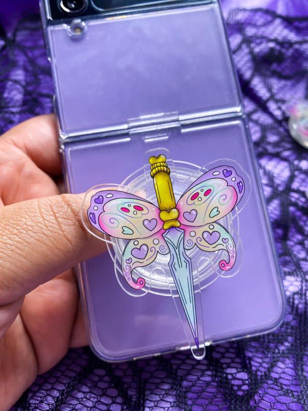 Fairy Dagger Butterfly Phone Grip, Magical Phone Accessory