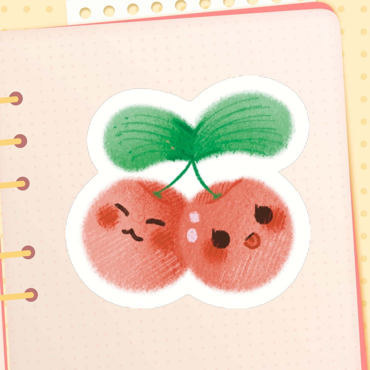 Cute cherry - die cut sticker