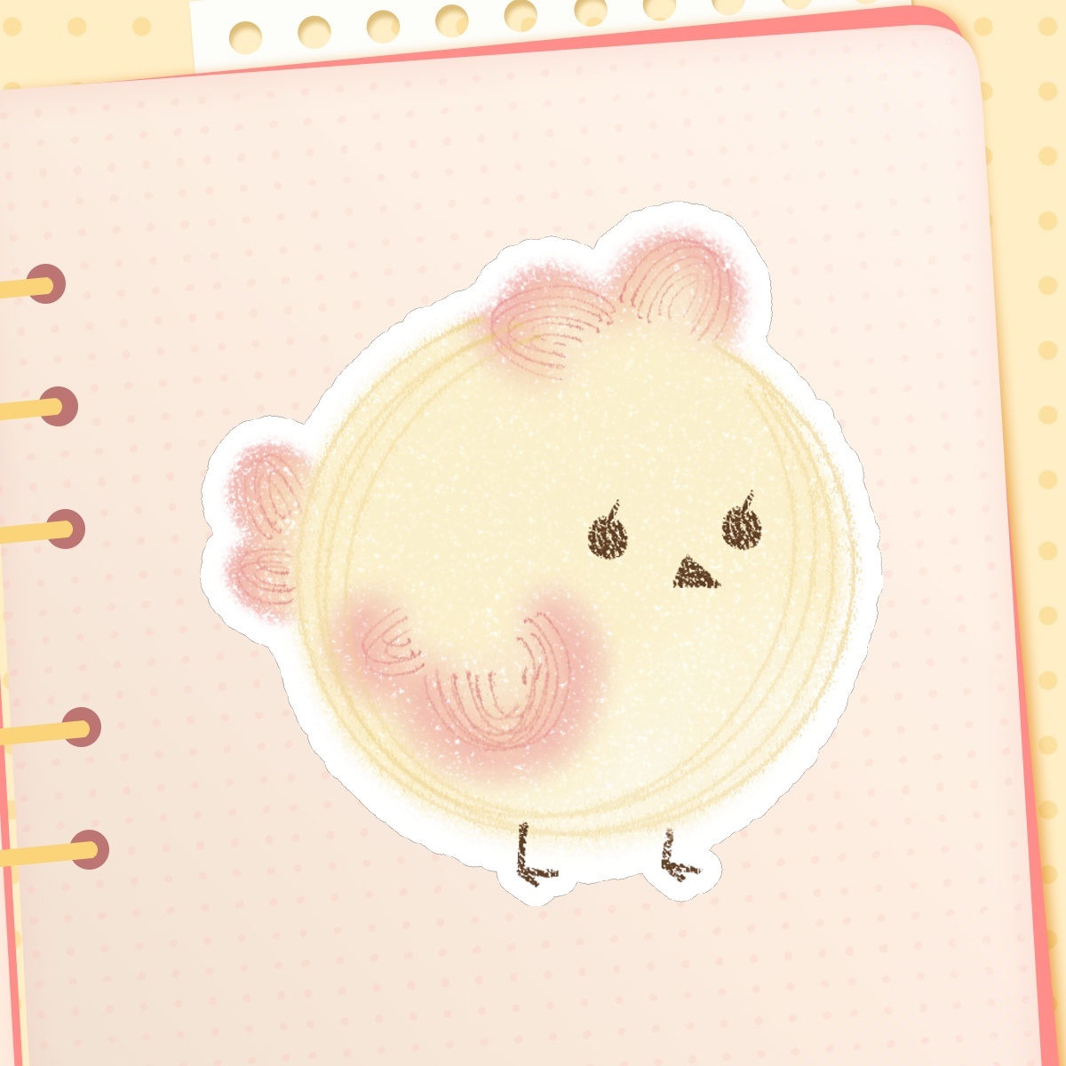 Cute round yellow bird - die cut sticker