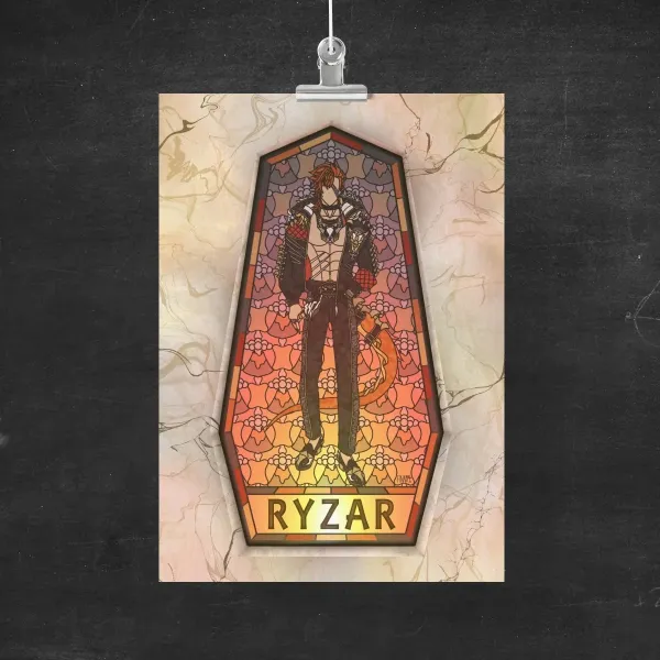 Ryzar Blazenfang Stained Glass A4 Poster