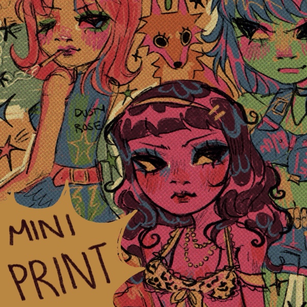 Kitschy Girls Mini Postcard Print