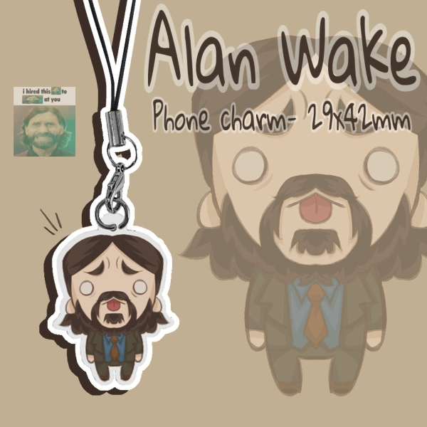 Alan Wake One-sided phone charm