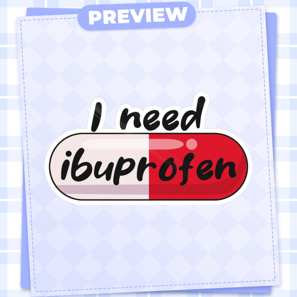 I need Ibuprofen glossy sticker