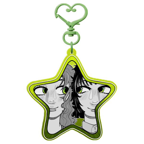 MitsuAya Mitsuki & Aya Green Yuri Colored Edge Acrylic Keychains