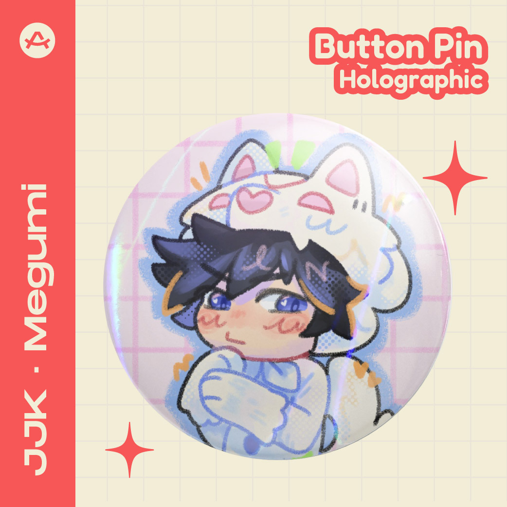 "Puppy Megumi" Button Pin
