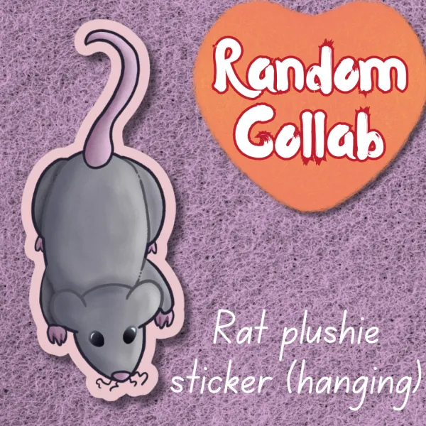 Sticky hanging rat plushie - Random Collab