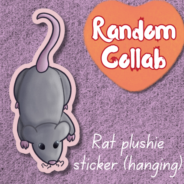 Sticky hanging rat plushie - Random Collab