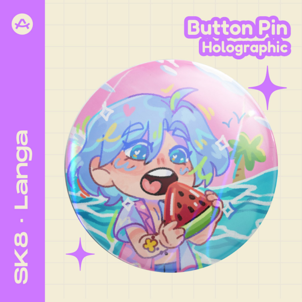 "Beach Langa" Button Pin