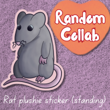 Sticky standing rat plushie - Random Collab