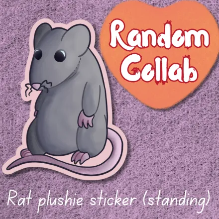 Sticky standing rat plushie - Random Collab