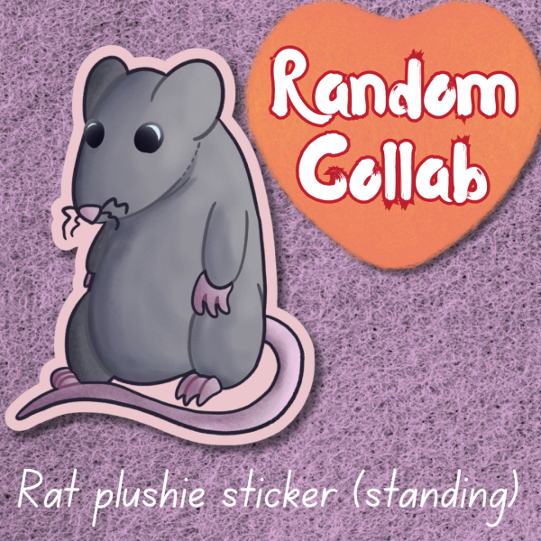Sticky standing rat plushie - Random Collab
