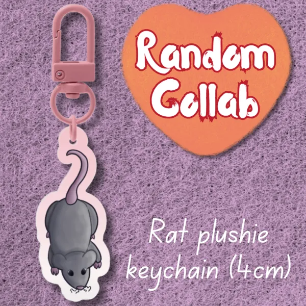 Small rat plushie keychain - Random Collab