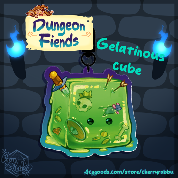 Gelatinous Cube Keychain - Dungeon Fiends
