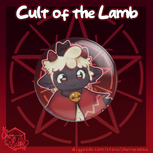 The Lamb Button Pin - Cult of the Lamb