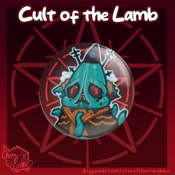 Kallamar Button Pin - Cult of the Lamb