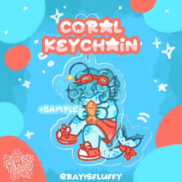 Coral Tail-wagging Keychain