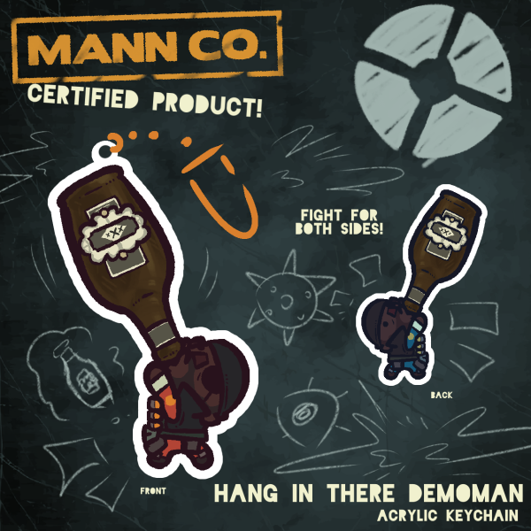 Hang in There Demoman | TF2 Acrylic Keychain