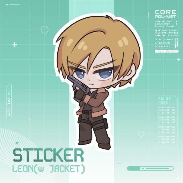 RE4 Leon (w jacket) Sticker