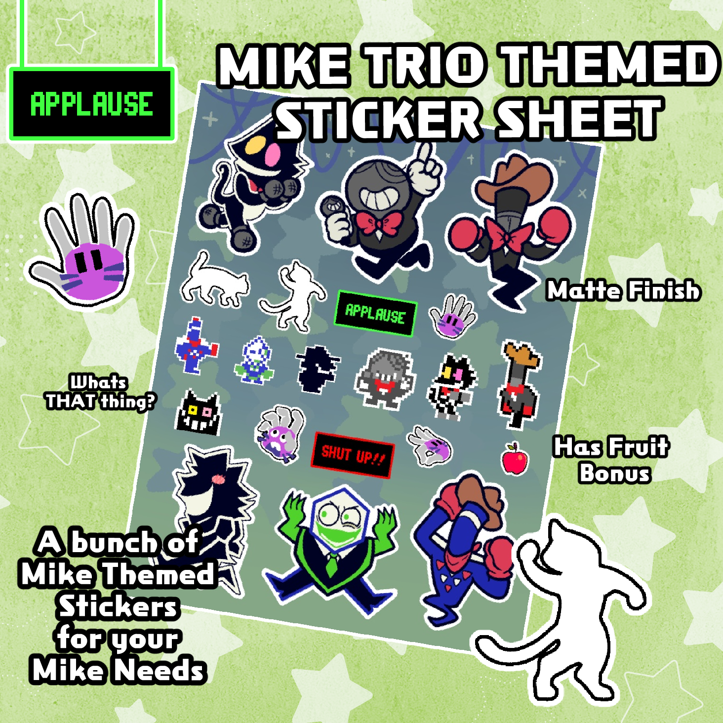 Mike Trio Themed Sticker Sheet