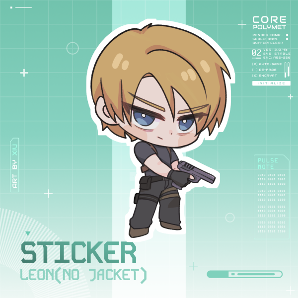 RE4 Leon (No jacket) Sticker