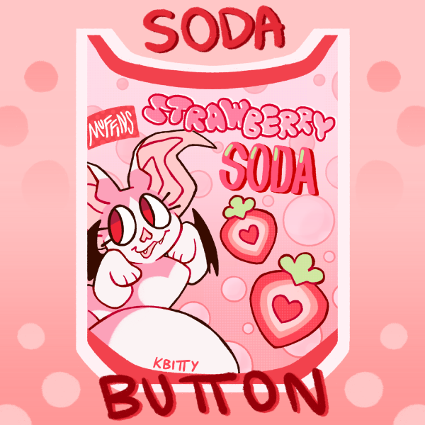 Muffins Strawberry Soda Can Button Pin
