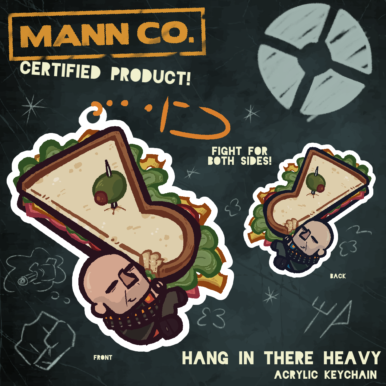Hang in There Heavy | TF2 Acrylic Keychain