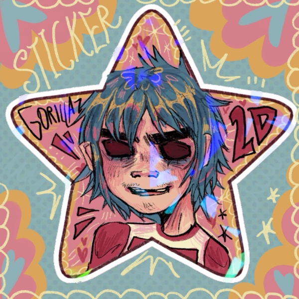 2d gorillaz Sticker