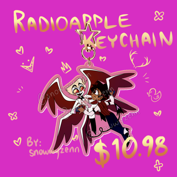 Radioapple Human Alastor & Lucifer Clear Acrylic Keychain