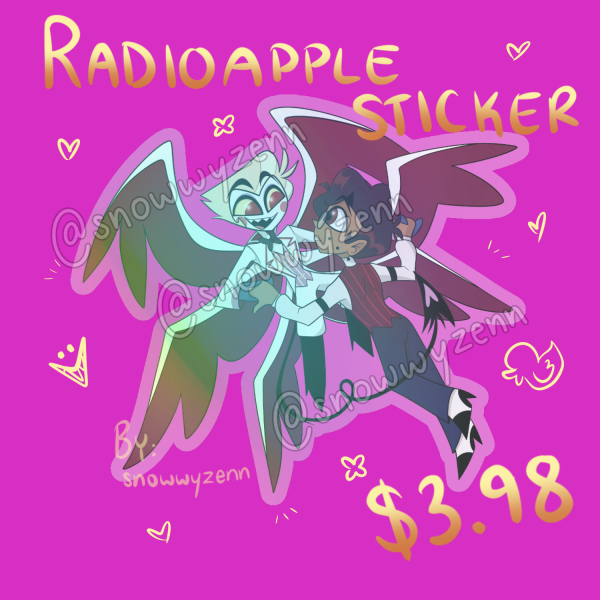 Radioapple Human Alastor & Lucifer Clear PET Vinyl Die Cut Sticker