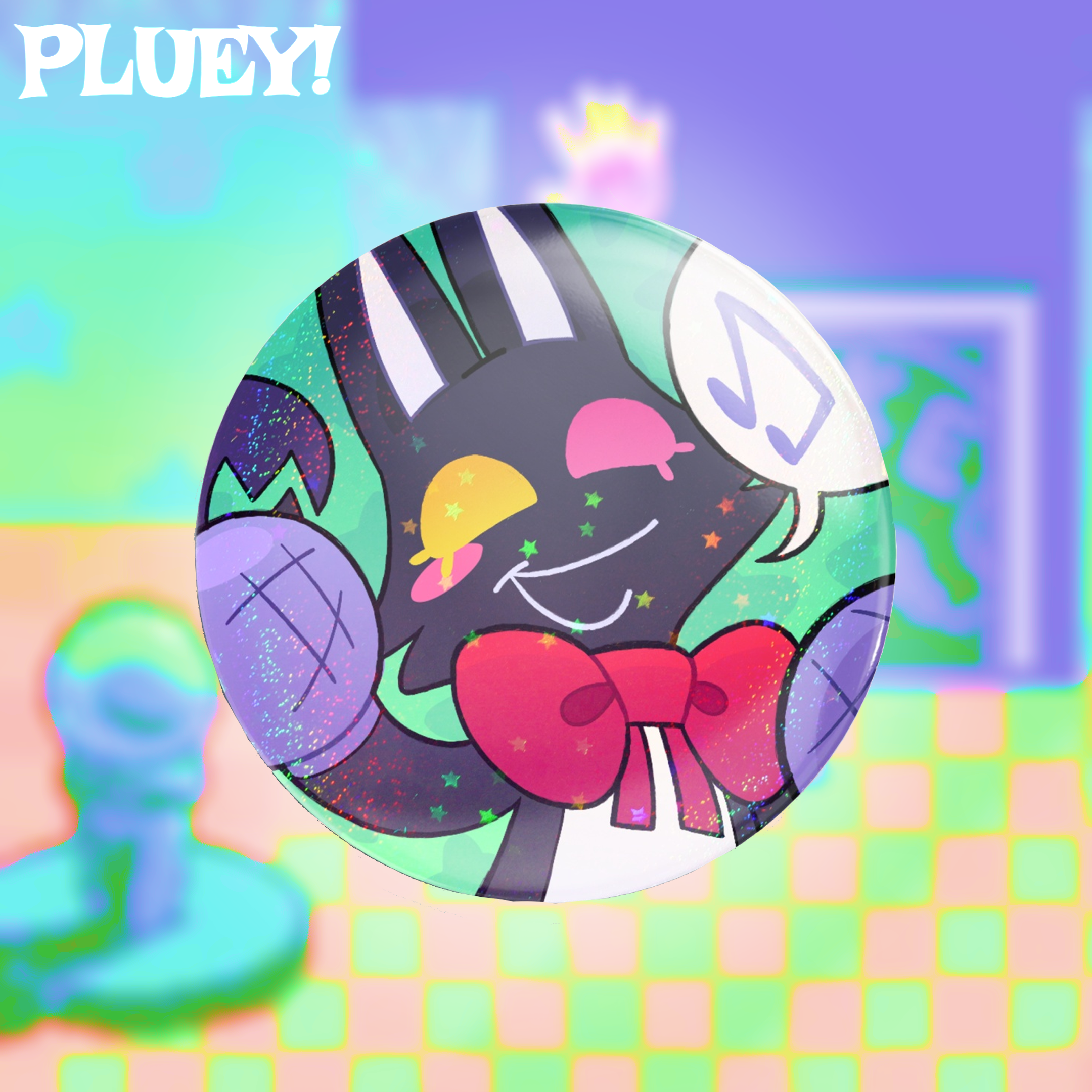 🧶Pluey Holographic Badge!