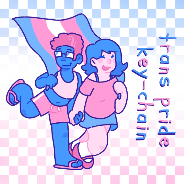 trans pride Keychains