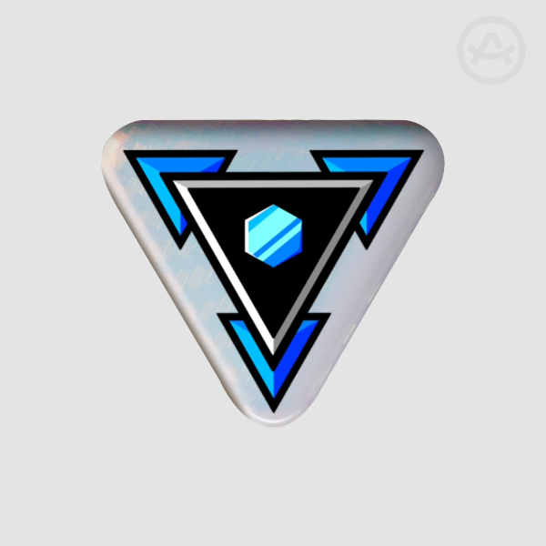 Glitchycore Logo Triangle Holographic Glitter Badge