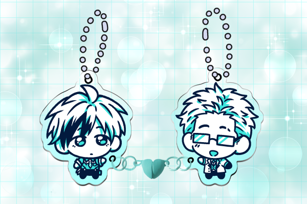 Ludger and Julius Acrylic Magnet Heart Keychains