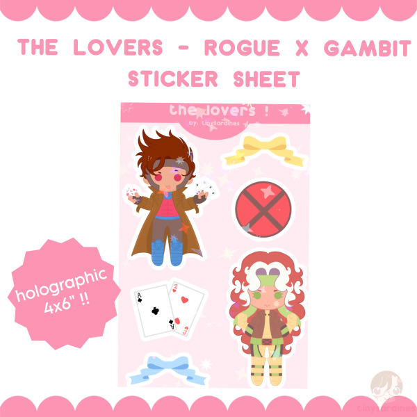 the lovers - rogue x gambit sticker sheet!