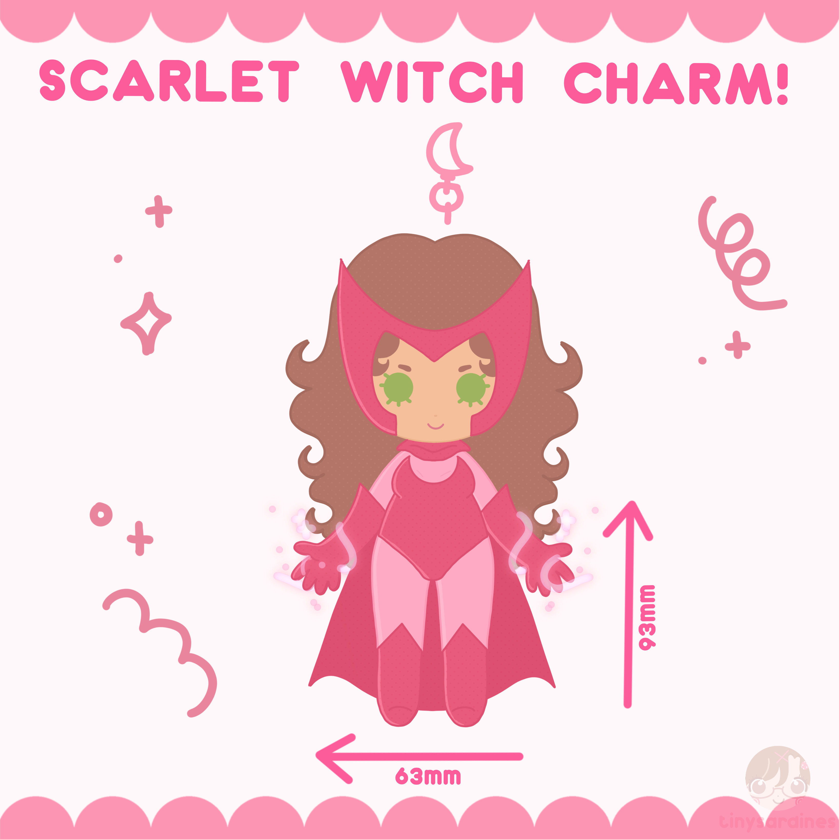 wanda maximoff / scarlet witch — xmen / marvel keychain!
