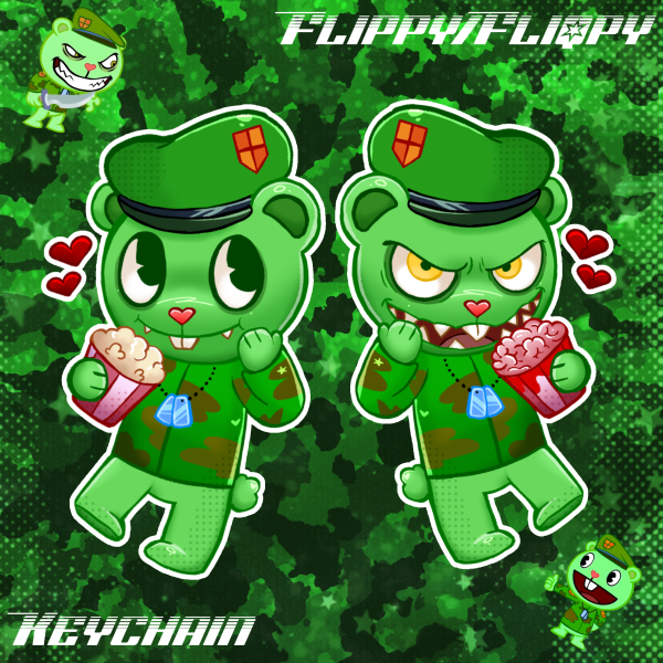 [Happy Tree Friends] Flippy/Fliqpy keychain