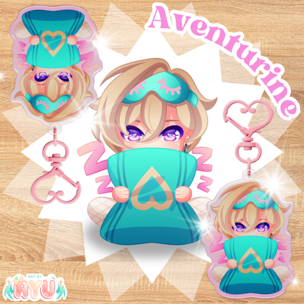 Aventurine Epoxy Keychain