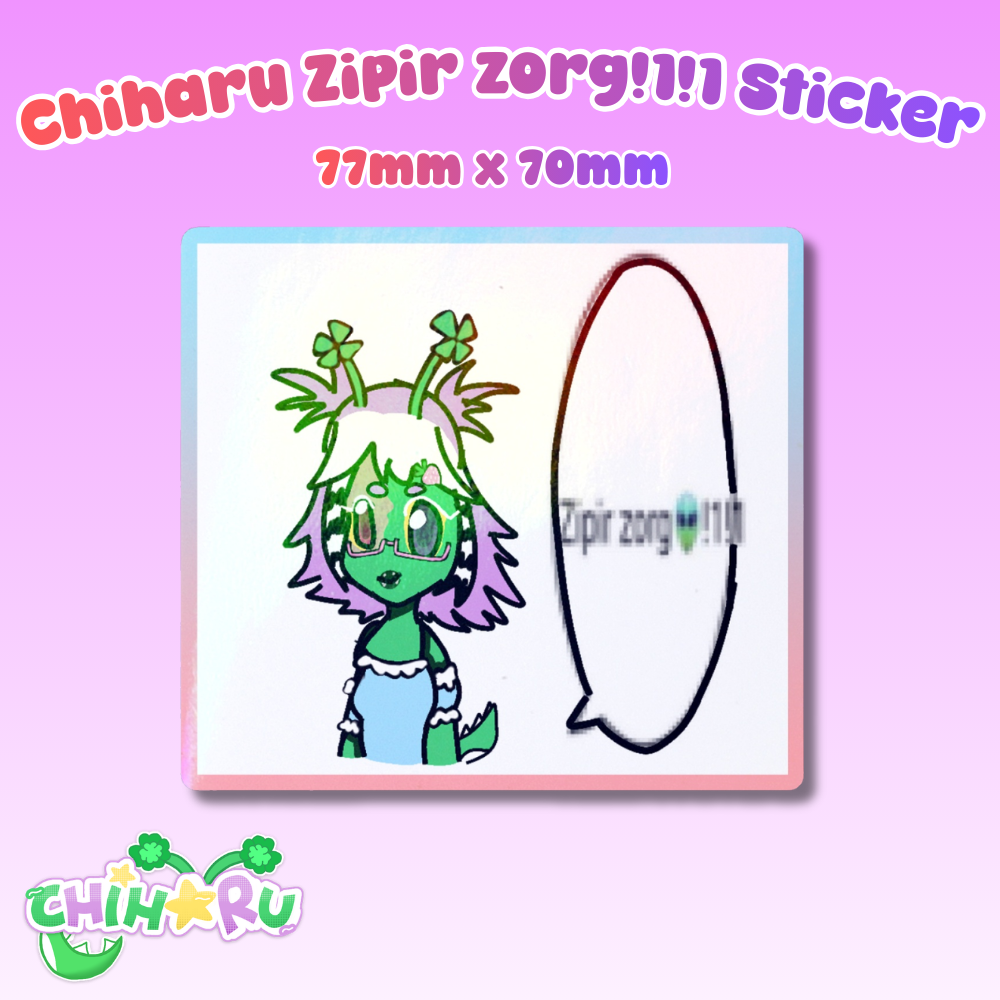 Chiharu Zipir zorg!1!1 Die Cut Sticker