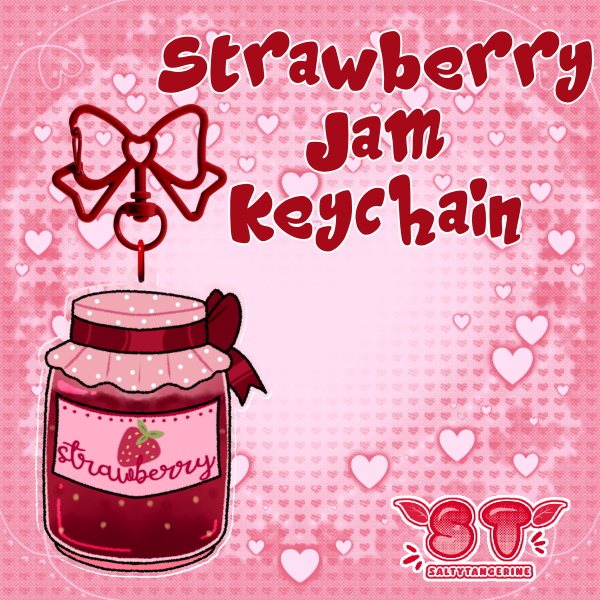 Strawberry Jam Jar Keychain