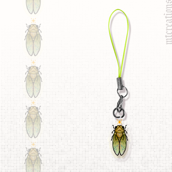 Cicada | Colored Edge Acrylic Charm