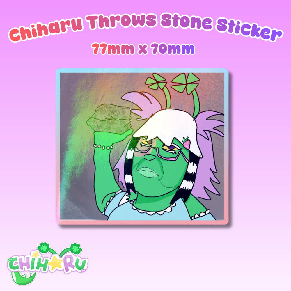 Chiharu Throws Stone Die Cut Sticker