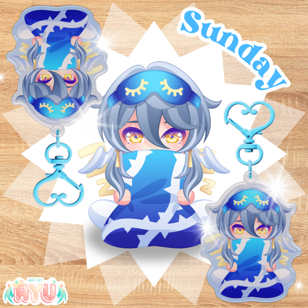 Sunday Epoxy Keychain