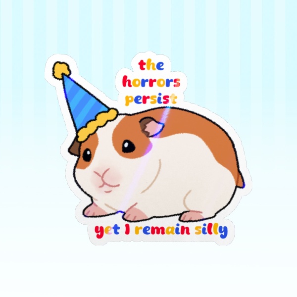 Silly Guinea Pig Holo Sticker