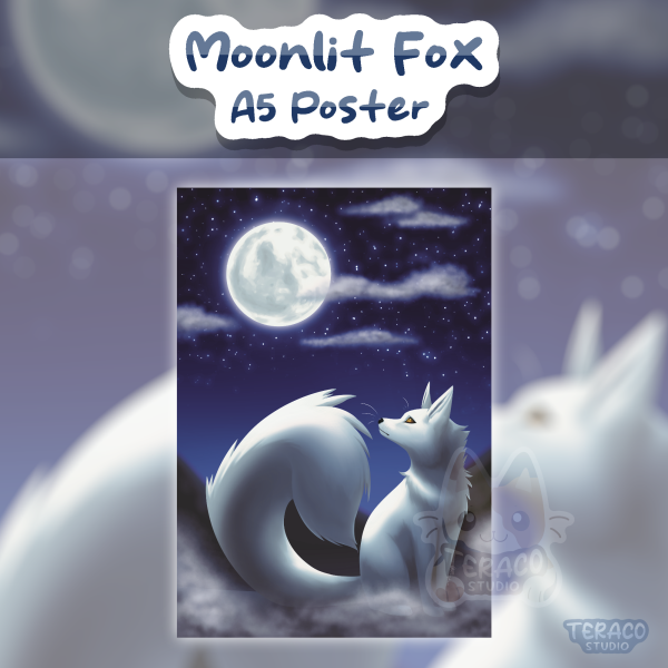 Moonlit Fox A5 Poster